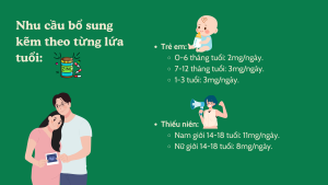 Nhu cầu bổ xung Kẽm